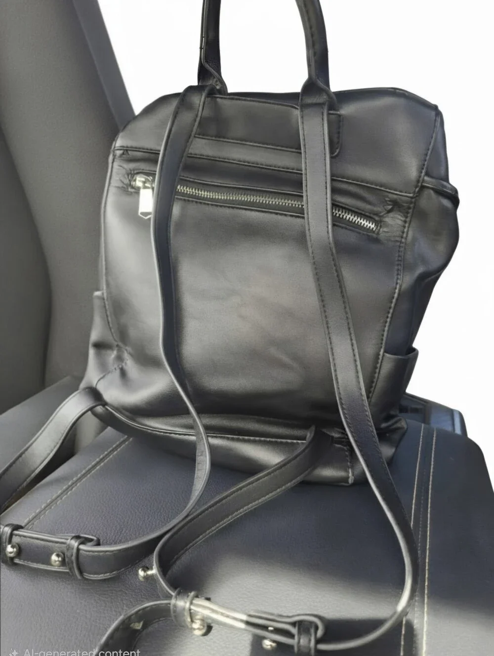 Urban Originals Splendour Vegan Leather Backpack - Black Minimalist Daypack
